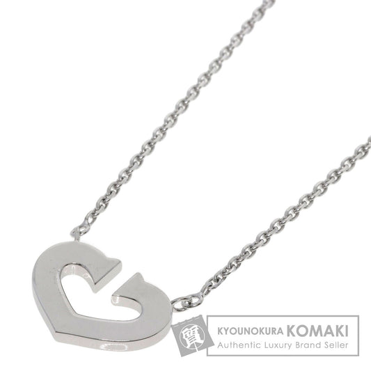 CARTIER C heart Necklace K18 White Gold Ladies [Used]