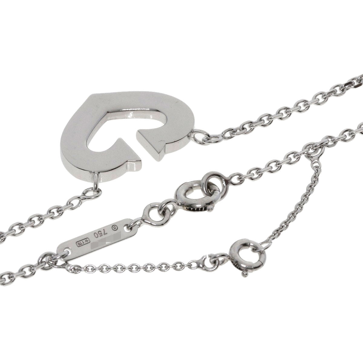 CARTIER C heart Necklace K18 White Gold Ladies [Used]