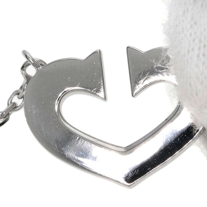 CARTIER C heart Necklace K18 White Gold Ladies [Used]