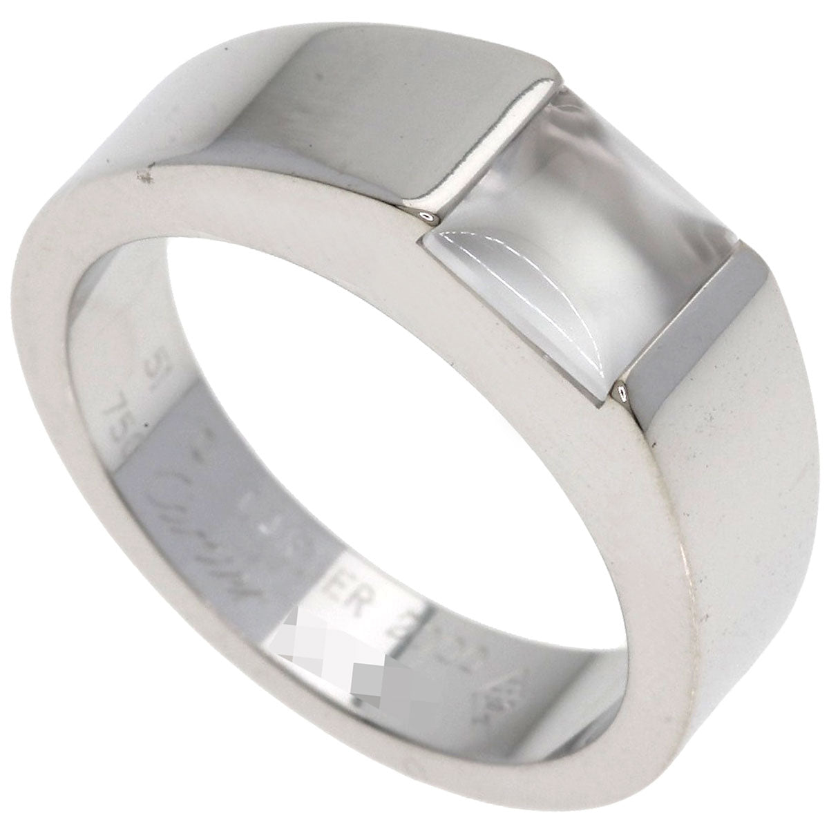 CARTIER Tank Moonstone #51 Ring K18 White Gold Ladies [Used]