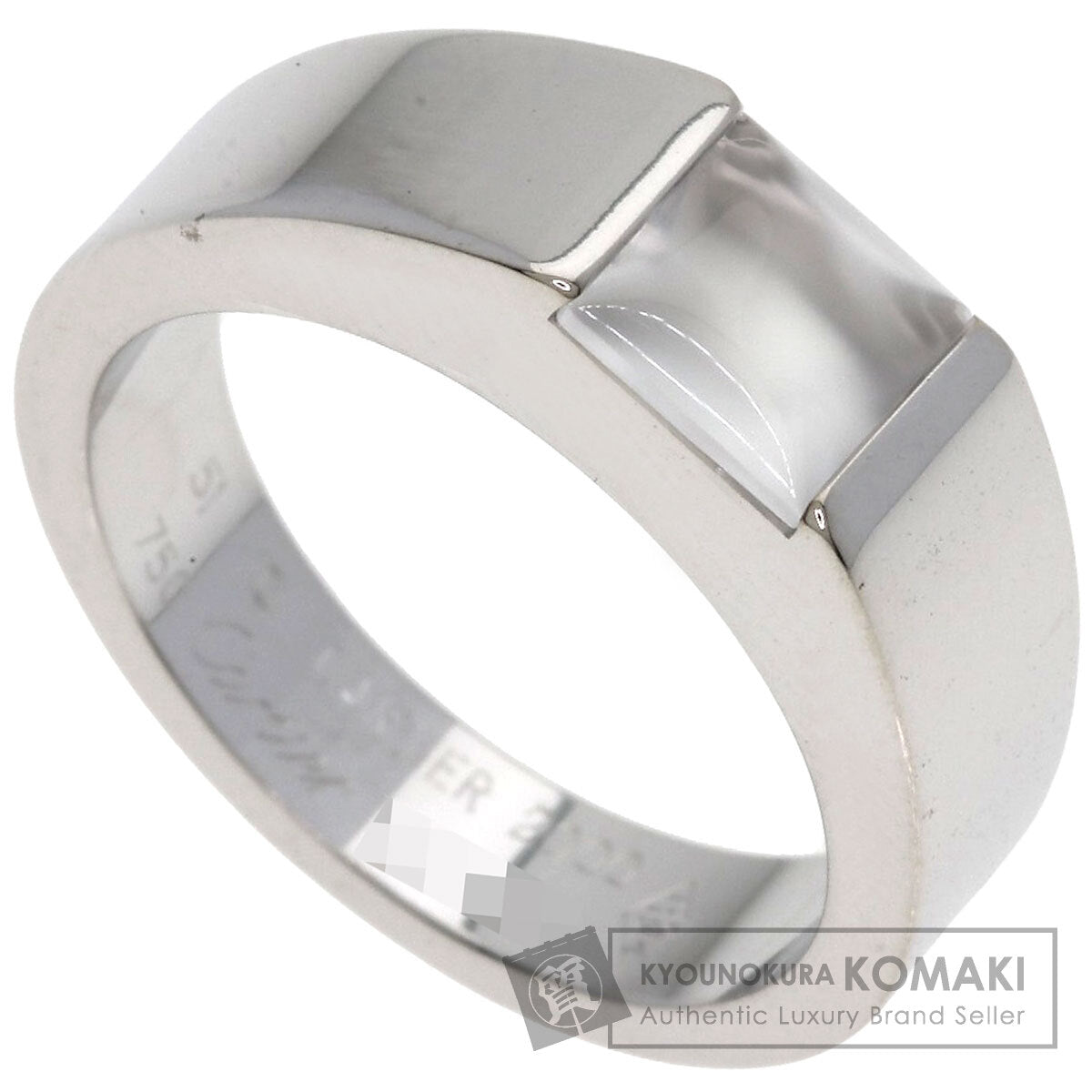 CARTIER Tank Moonstone #51 Ring K18 White Gold Ladies [Used]