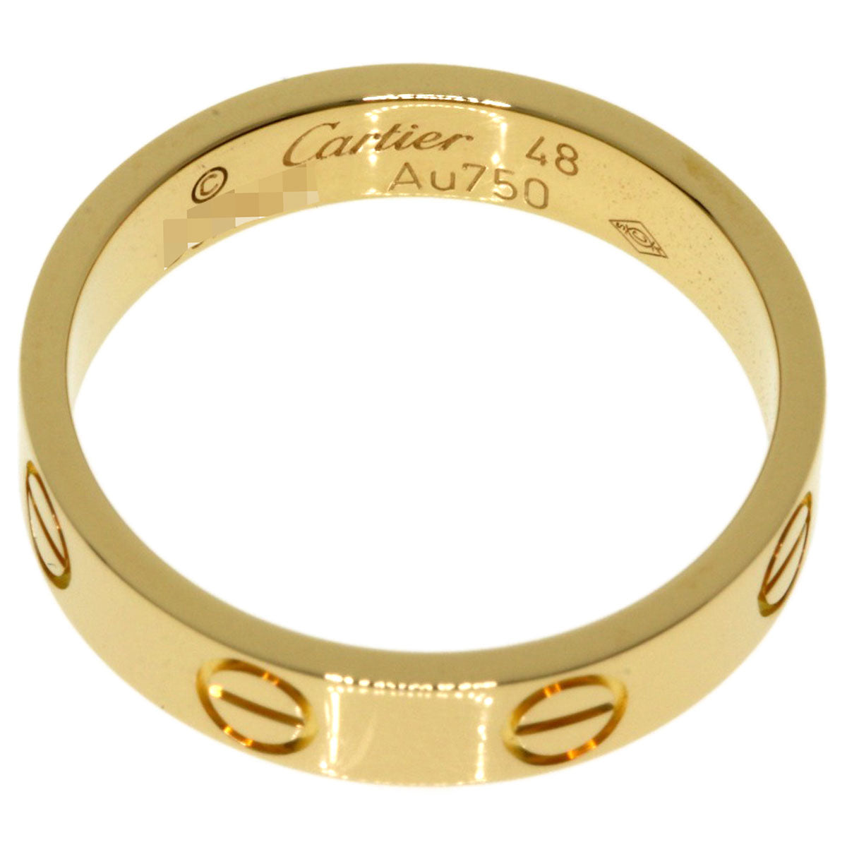CARTIER mini love ring #48 Ring K18 Yellow Gold Ladies [Used]