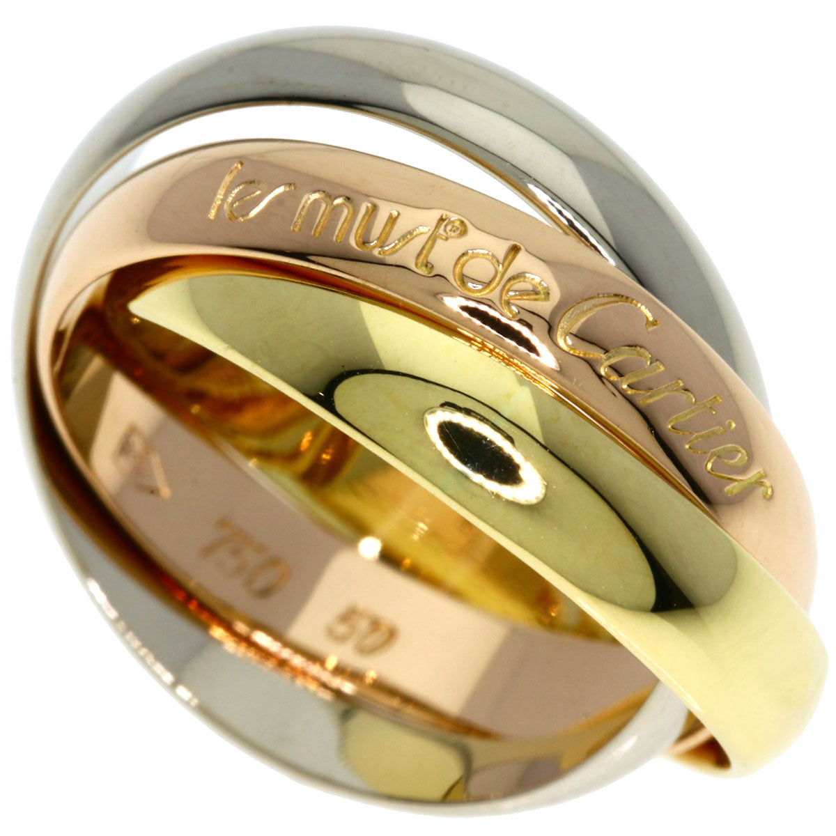 CARTIER Trinity #50 Ring K18 Yellow Gold 18K Pink GoldLadies [Used]