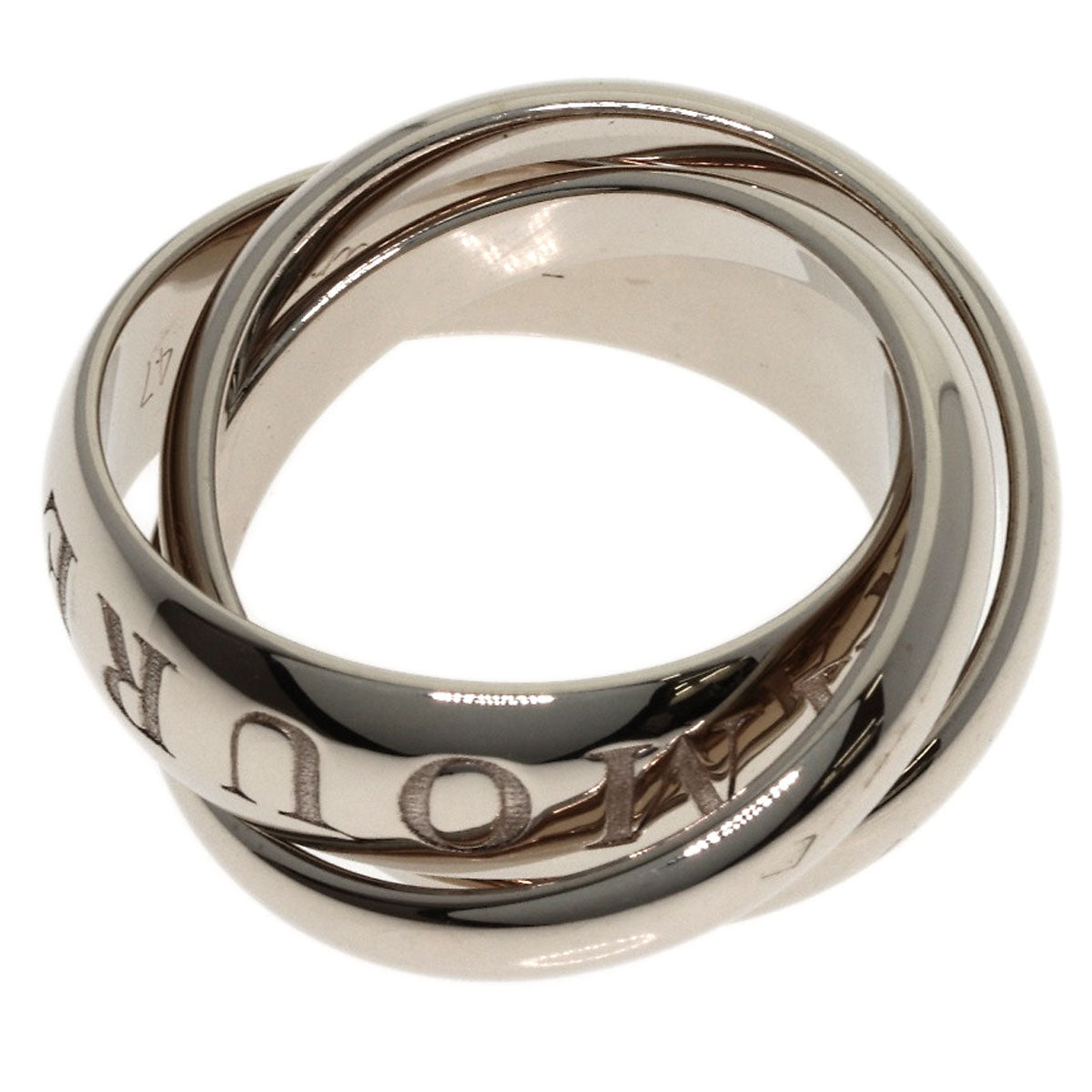 CARTIER Trinity 1998 Christmas Limited Edition #47 Ring K18 White Gold Ladies [Used]