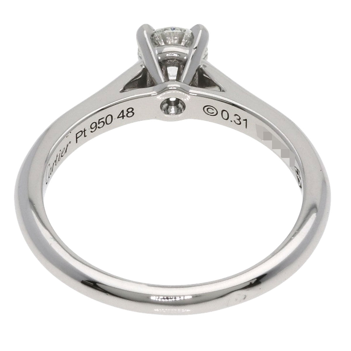 CARTIER Solitaire Diamond #48 G-VS2-EX Ring Platinum PT950 Ladies [Used]