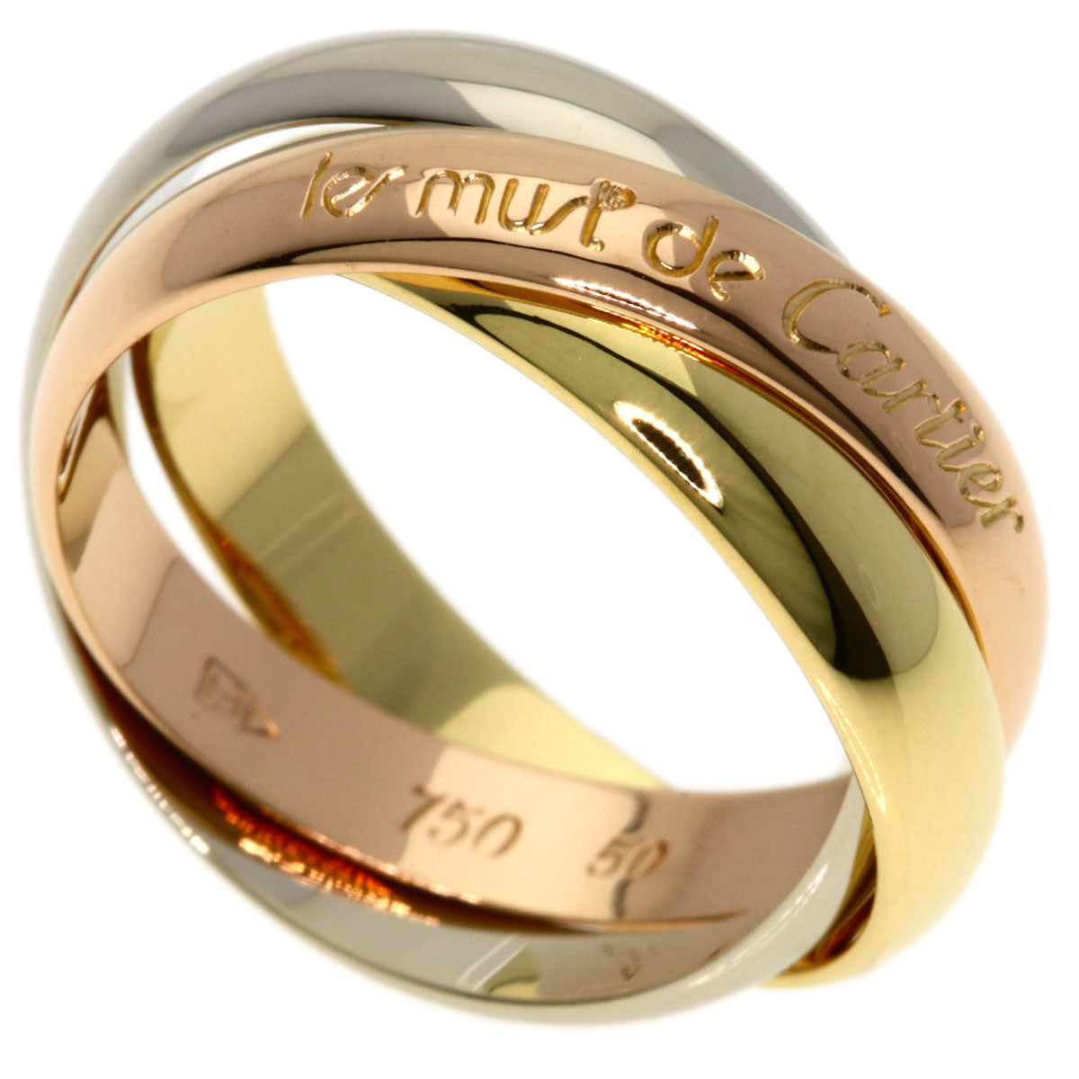 CARTIER Trinity #50 Ring K18 Yellow Gold 18K Pink GoldLadies [Used]