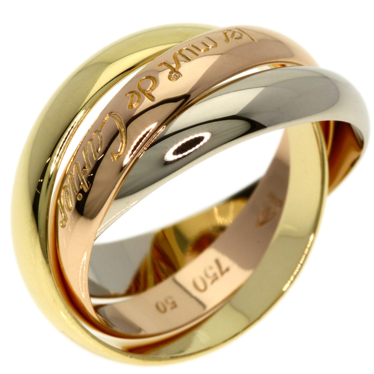 CARTIER Trinity #50 Ring K18 Yellow Gold 18K Pink GoldLadies [Used]