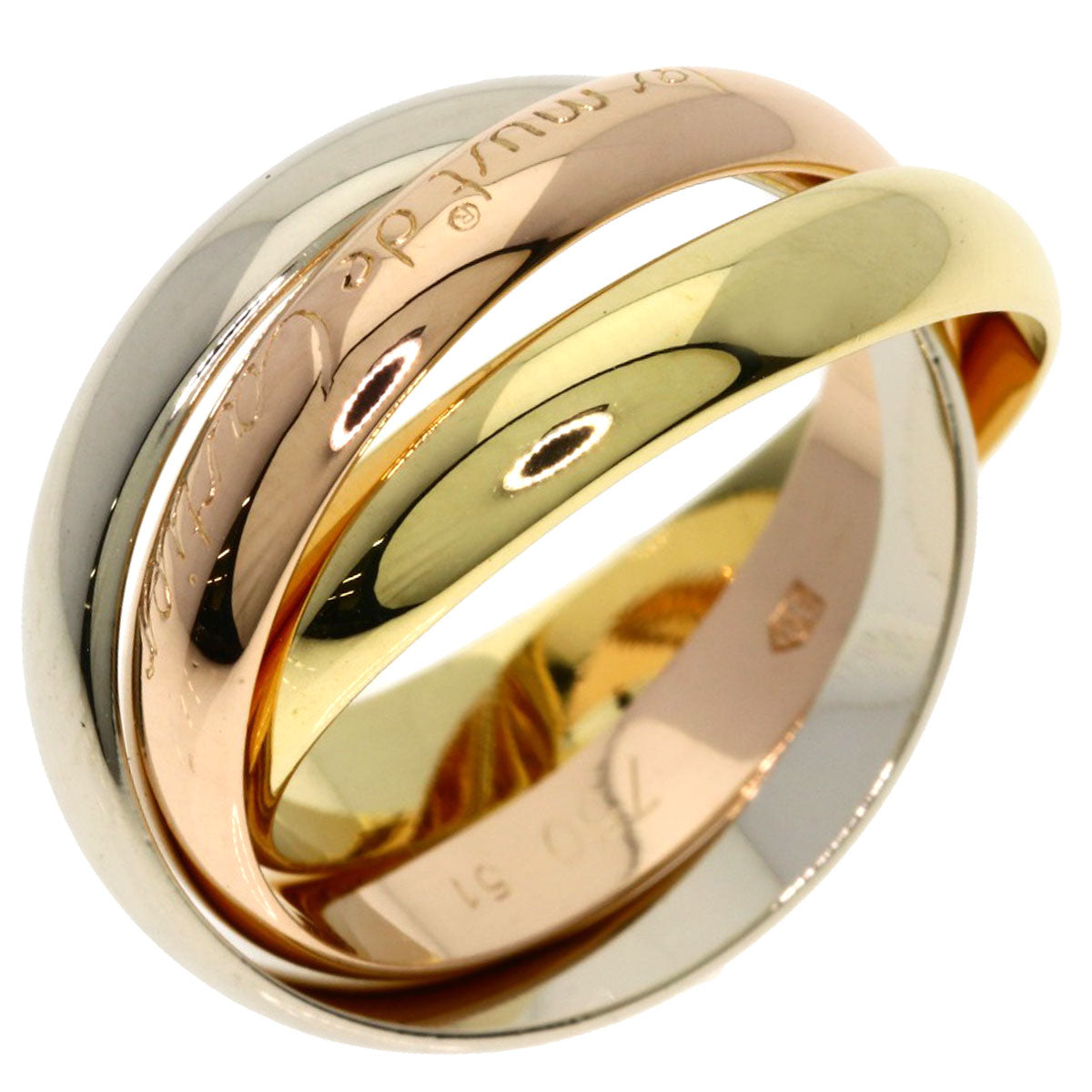 CARTIER Trinity #51 Ring K18 Yellow Gold 18K Pink GoldLadies [Used]