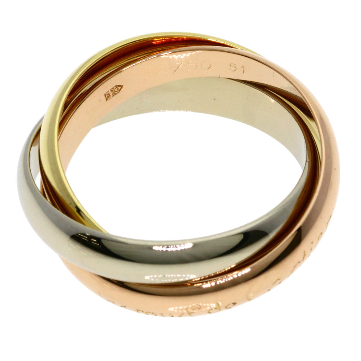 CARTIER Trinity #51 Ring K18 Yellow Gold 18K Pink GoldLadies [Used]