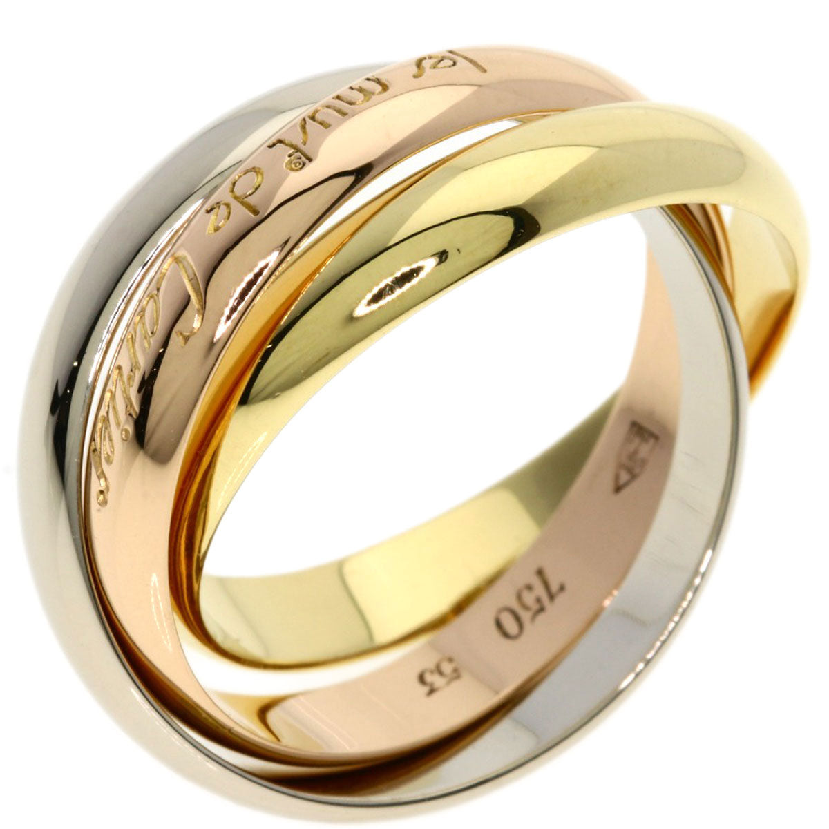 CARTIER Trinity #53 Ring K18 Yellow Gold 18K Pink GoldLadies [Used]
