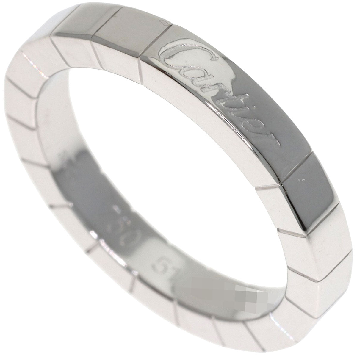 CARTIER Laniere # 51 Ring K18 White Gold Ladies [Used]