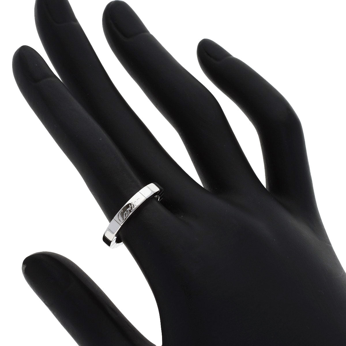 CARTIER Laniere # 51 Ring K18 White Gold Ladies [Used]