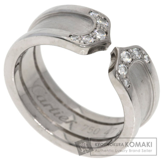 CARTIER C2 Ring SM Diamond #47 Ring K18 White Gold Ladies [Used]