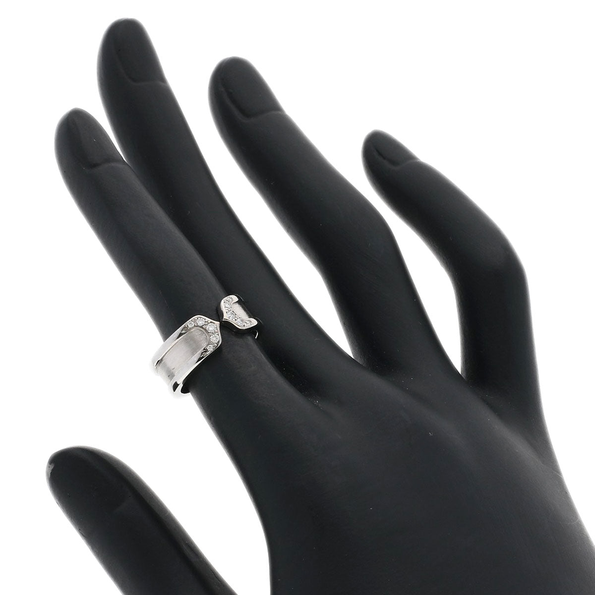 CARTIER C2 Ring SM Diamond #47 Ring K18 White Gold Ladies [Used]