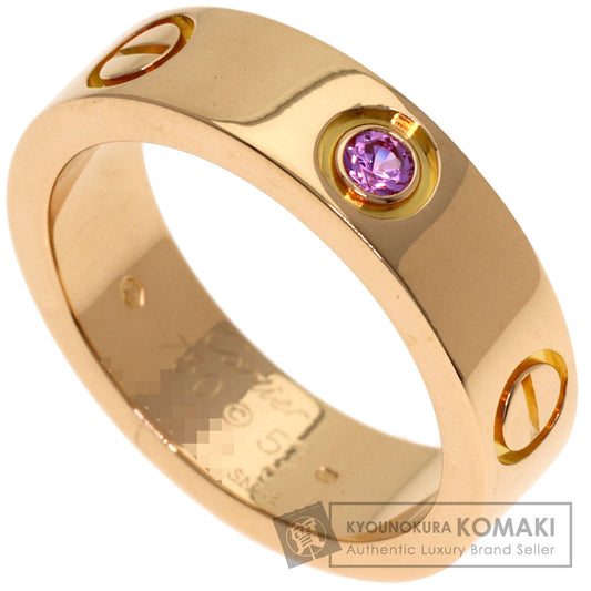 CARTIER Love Ring 1P Sapphire #53 Ring K18 Pink Gold Ladies [Used]
