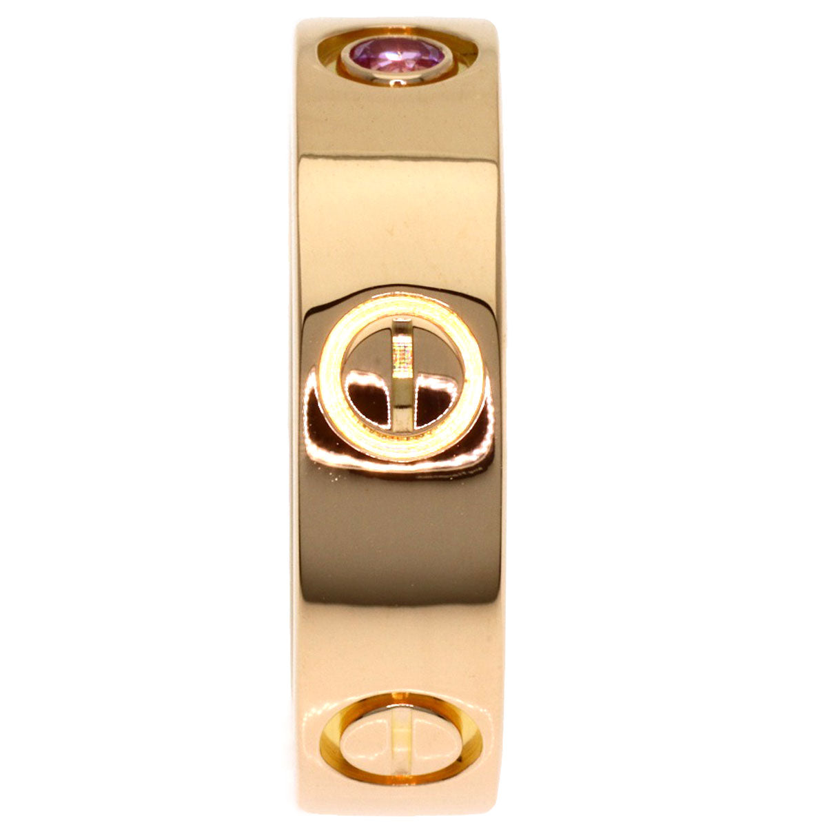 CARTIER Love Ring 1P Sapphire #53 Ring K18 Pink Gold Ladies [Used]