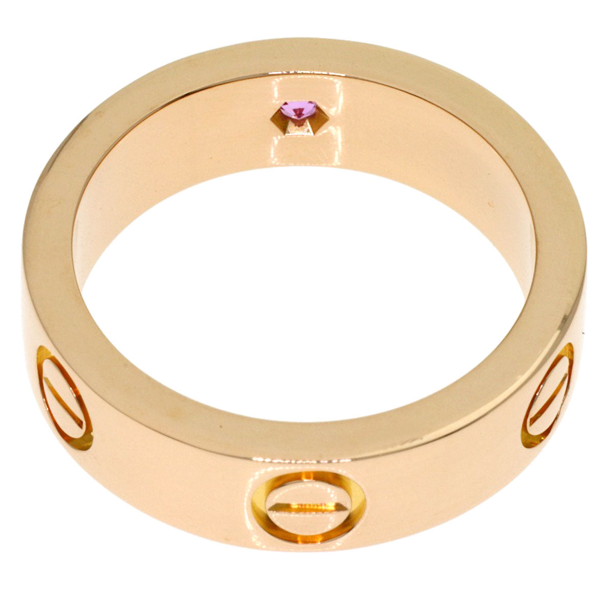 CARTIER Love Ring 1P Sapphire #53 Ring K18 Pink Gold Ladies [Used]
