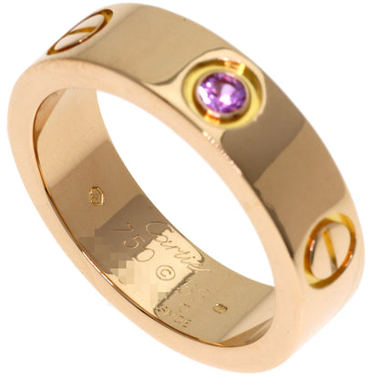 CARTIER Love Ring 1P Sapphire #53 Ring K18 Pink Gold Ladies [Used]