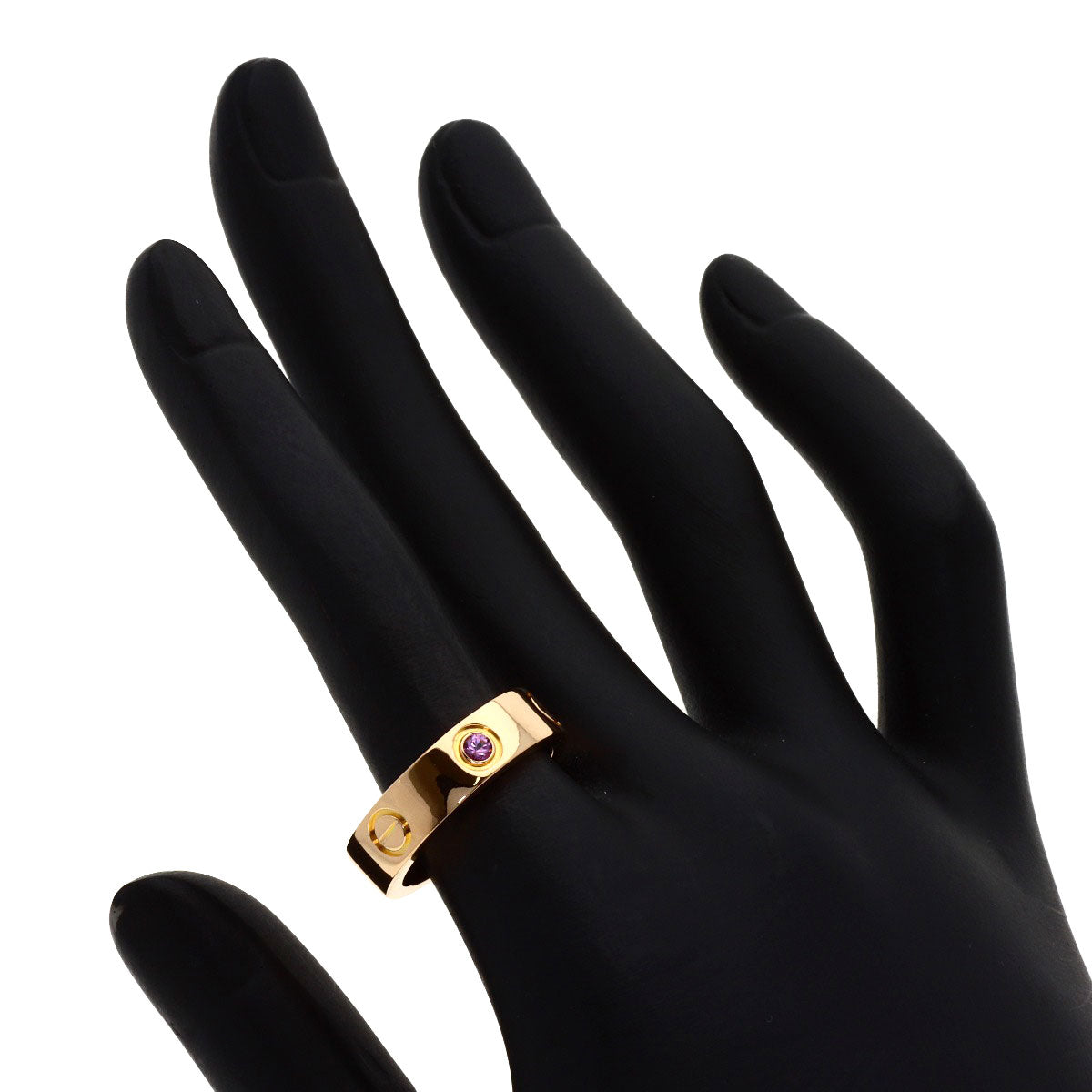 CARTIER Love Ring 1P Sapphire #53 Ring K18 Pink Gold Ladies [Used]