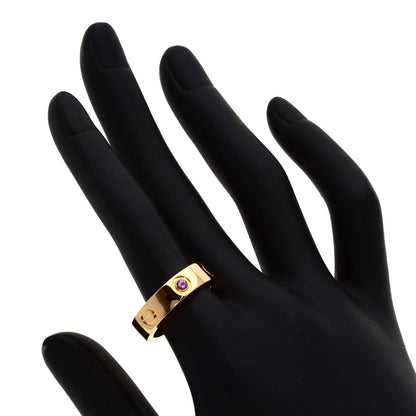 CARTIER Love Ring 1P Sapphire #53 Ring K18 Pink Gold Ladies [Used]