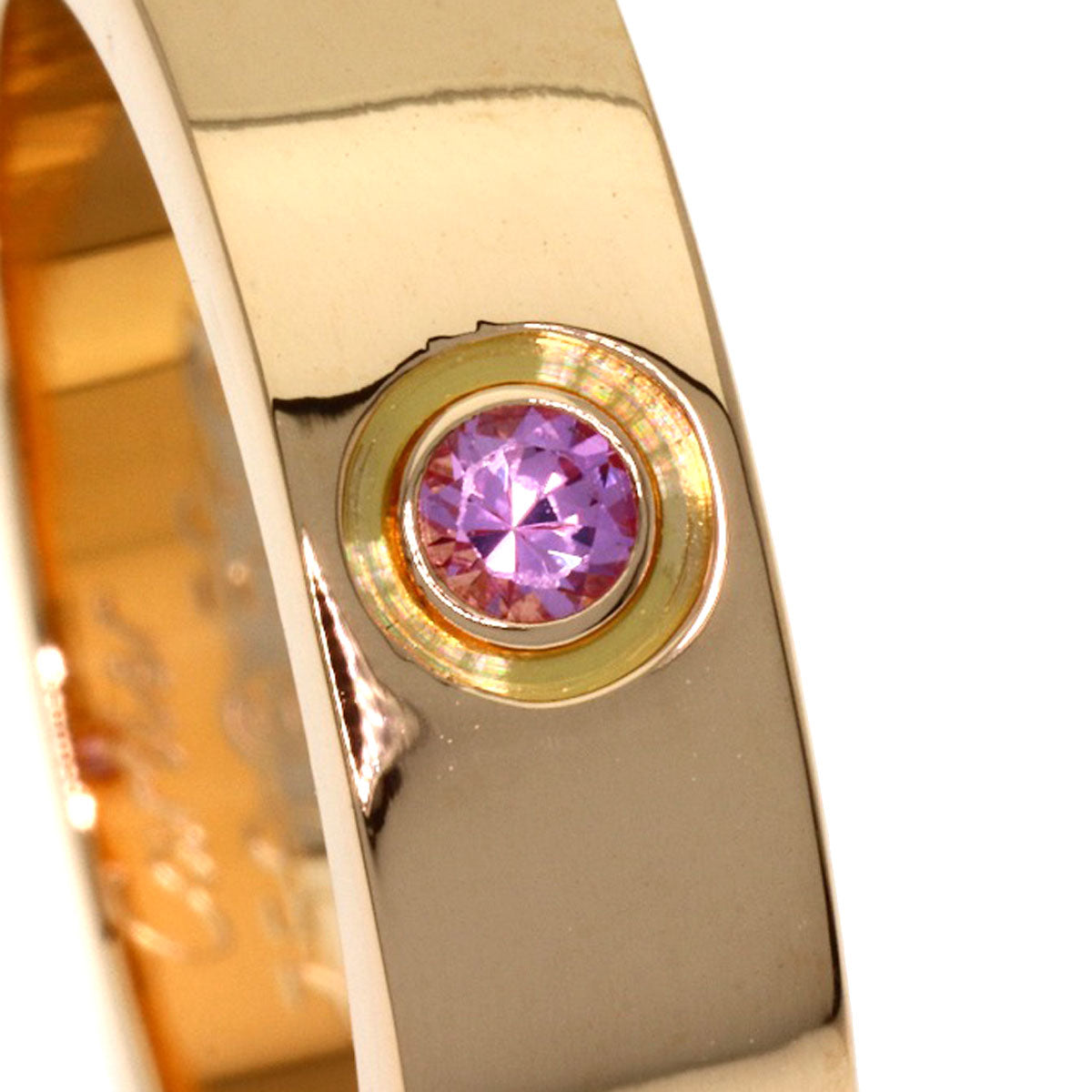 CARTIER Love Ring 1P Sapphire #53 Ring K18 Pink Gold Ladies [Used]