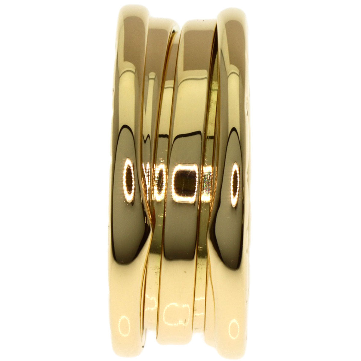 BVLGARI B.zero1 2 band #50 Ring K18 Yellow Gold Ladies [Used]