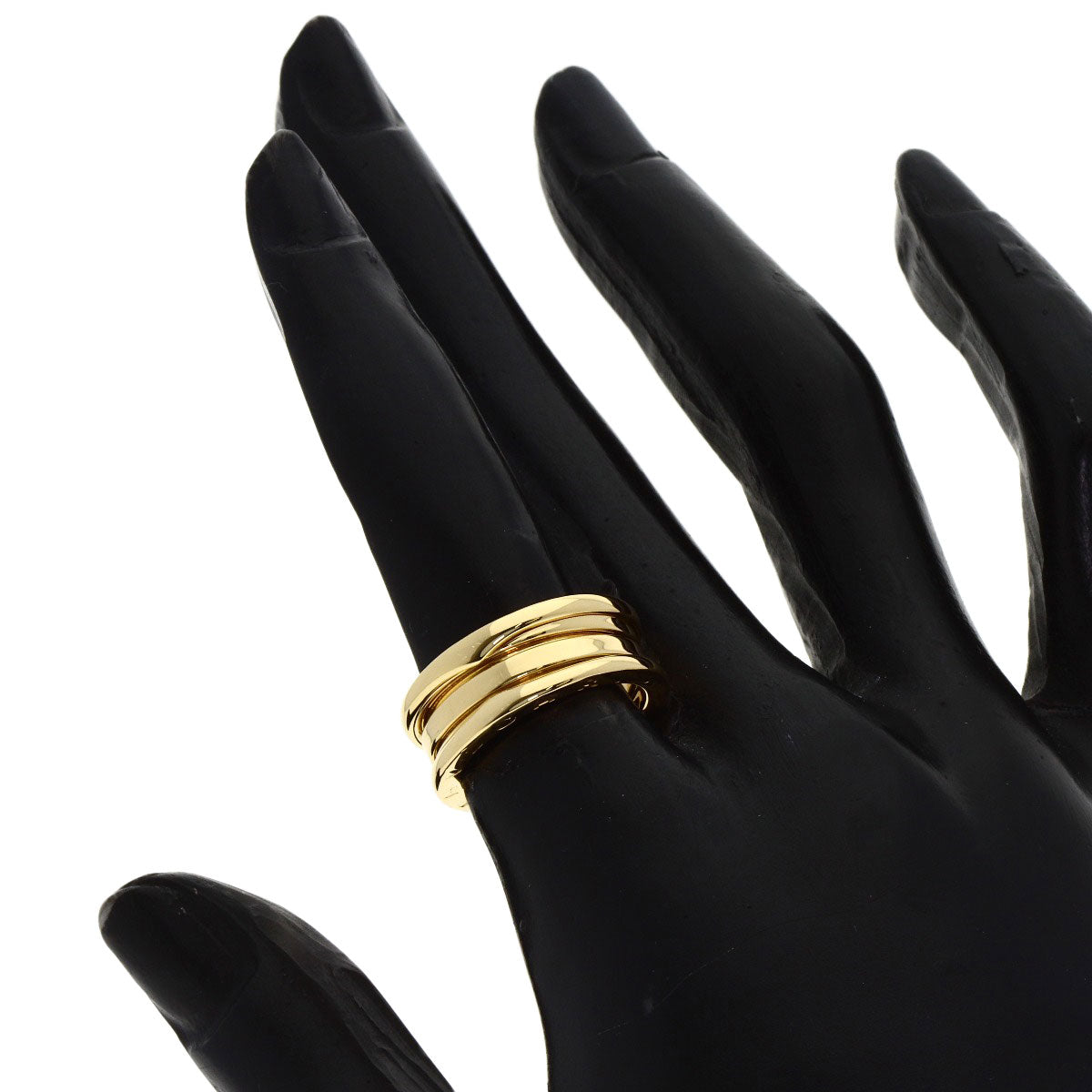 BVLGARI B.zero1 2 band #50 Ring K18 Yellow Gold Ladies [Used]