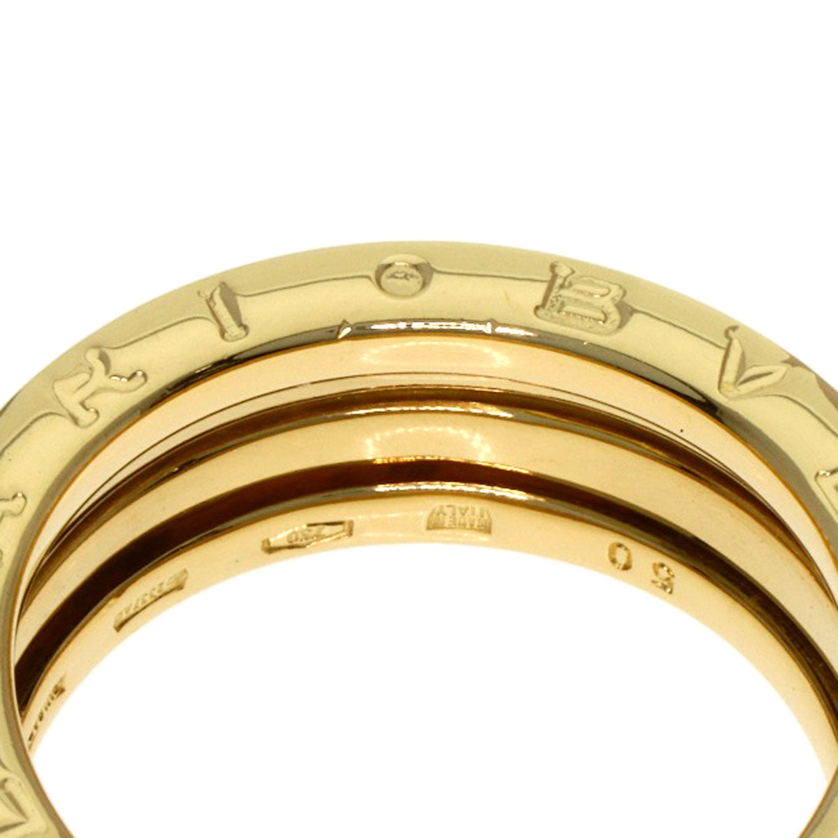 BVLGARI B.zero1 2 band #50 Ring K18 Yellow Gold Ladies [Used]