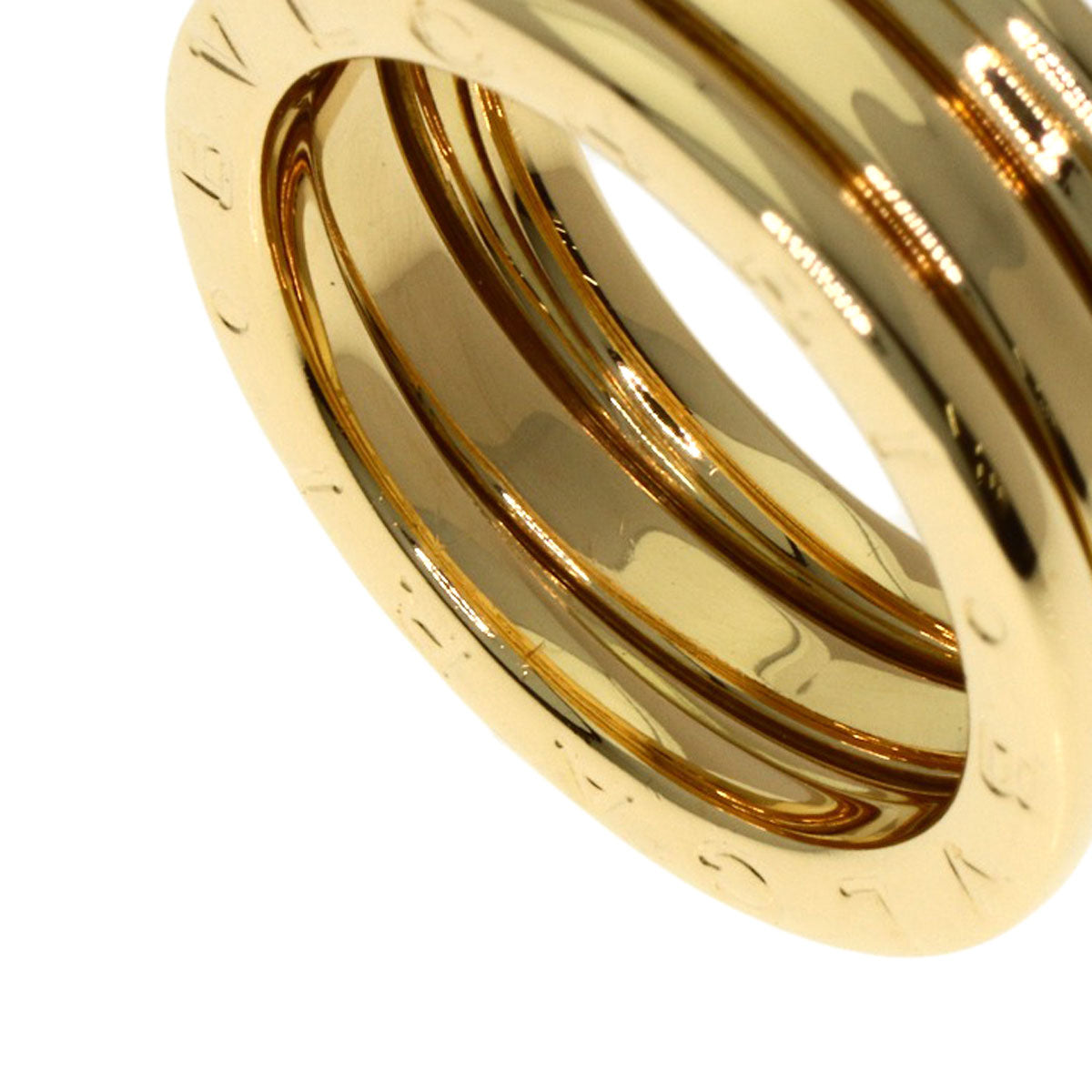 BVLGARI B.zero1 2 band #50 Ring K18 Yellow Gold Ladies [Used]