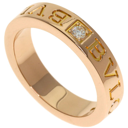 BVLGARI Double logo 1P Diamond Ring K18 Pink Gold Ladies [Used]