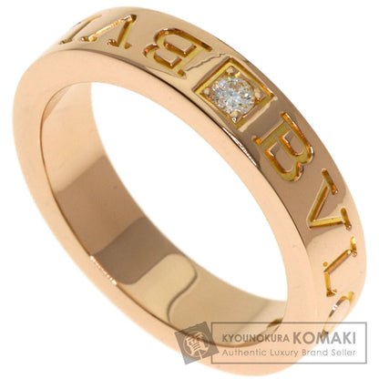 BVLGARI Double logo 1P Diamond Ring K18 Pink Gold Ladies [Used]