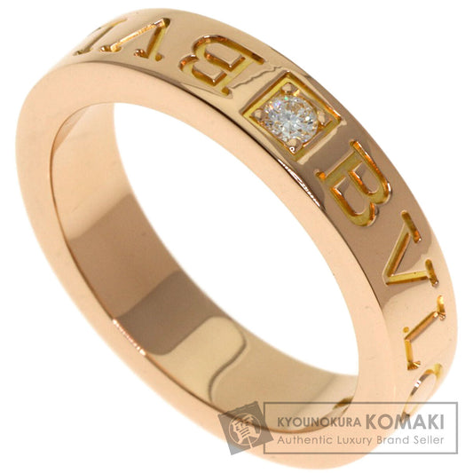 BVLGARI Double logo 1P Diamond Ring K18 Pink Gold Ladies [Used]