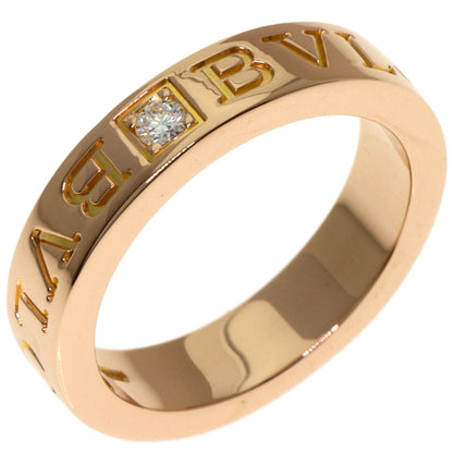 BVLGARI Double logo 1P Diamond Ring K18 Pink Gold Ladies [Used]