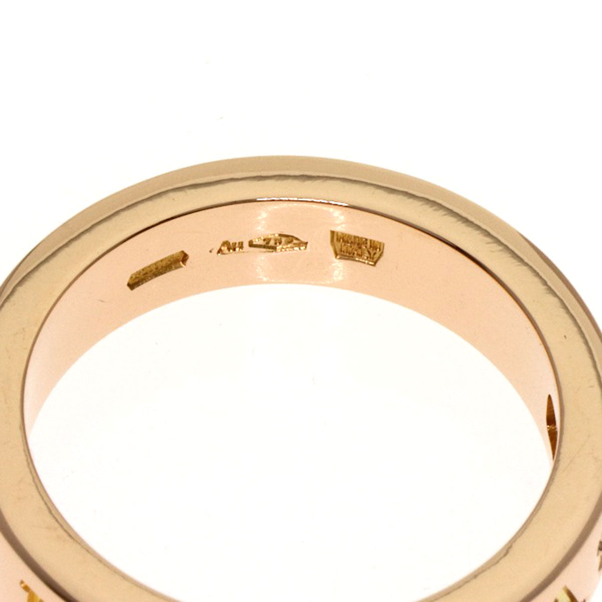 BVLGARI Double logo 1P Diamond Ring K18 Pink Gold Ladies [Used]