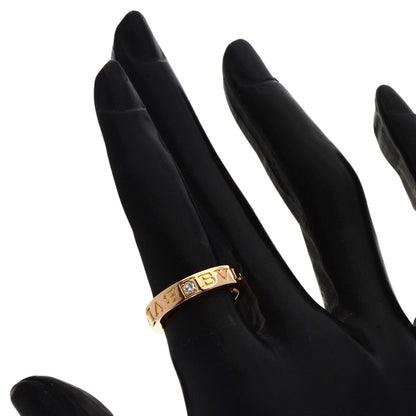 BVLGARI Double logo 1P Diamond Ring K18 Pink Gold Ladies [Used]