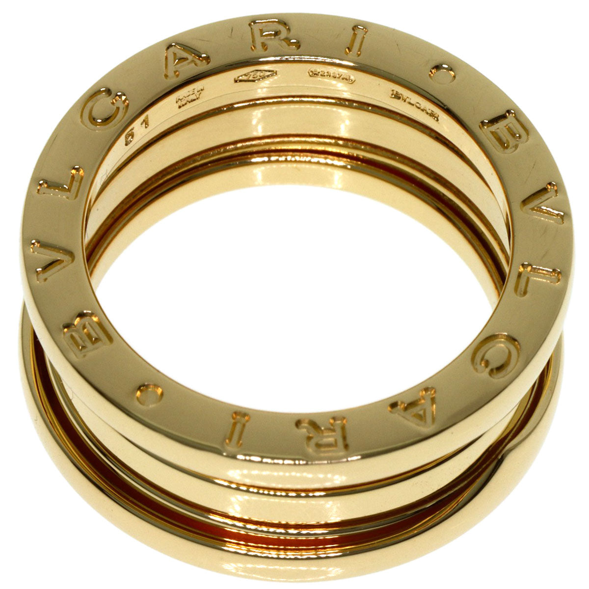 BVLGARI B.zero1 2 Band #51 Ring K18 Yellow Gold Ladies [Used]