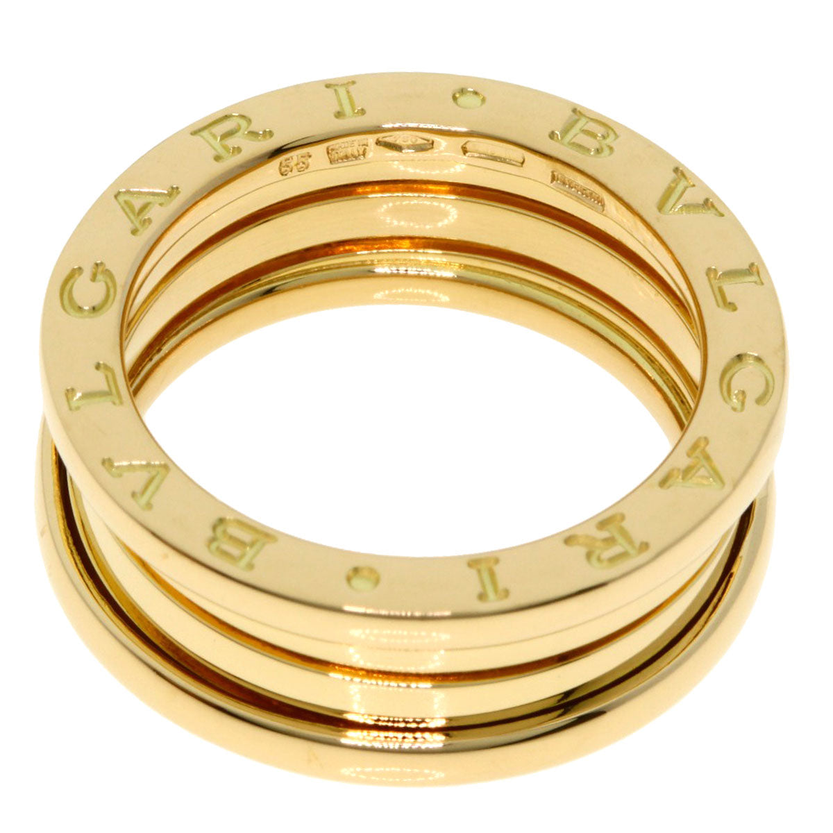 BVLGARI B.zero1 2 band #55 Ring K18 Yellow Gold Ladies [Used]