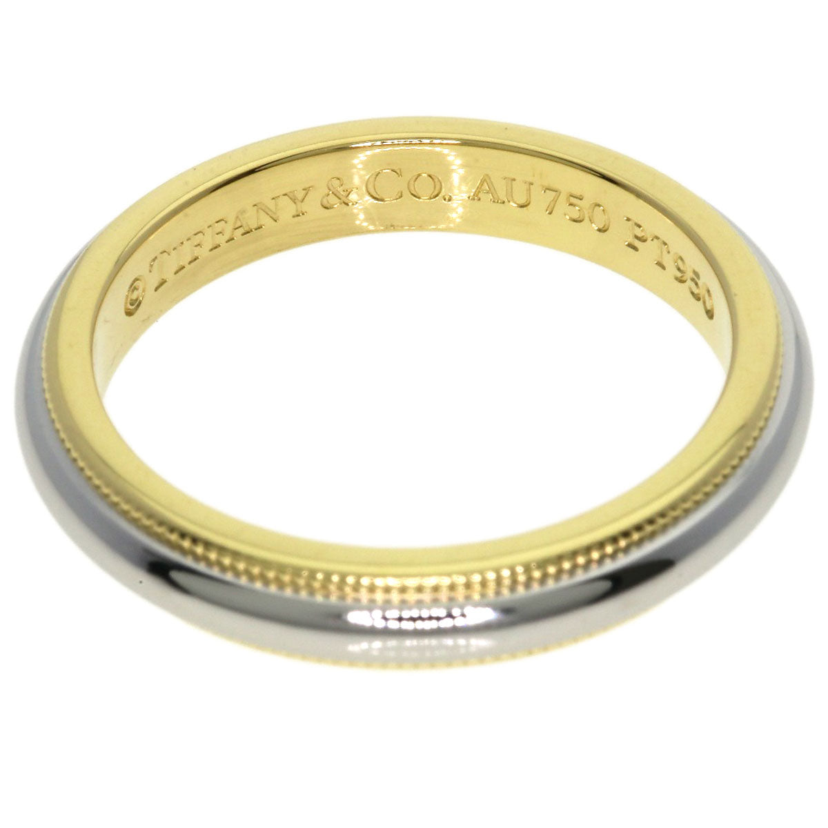 TIFFANY&Co. Milgrain Ring K18 Yellow Gold PT950Ladies [Used]