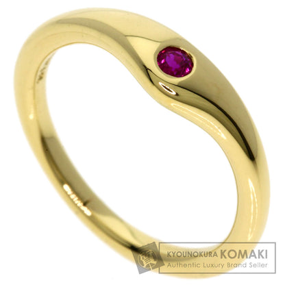 TIFFANY&Co. Ruby Wave Ring K18 Yellow Gold Ladies [Used]
