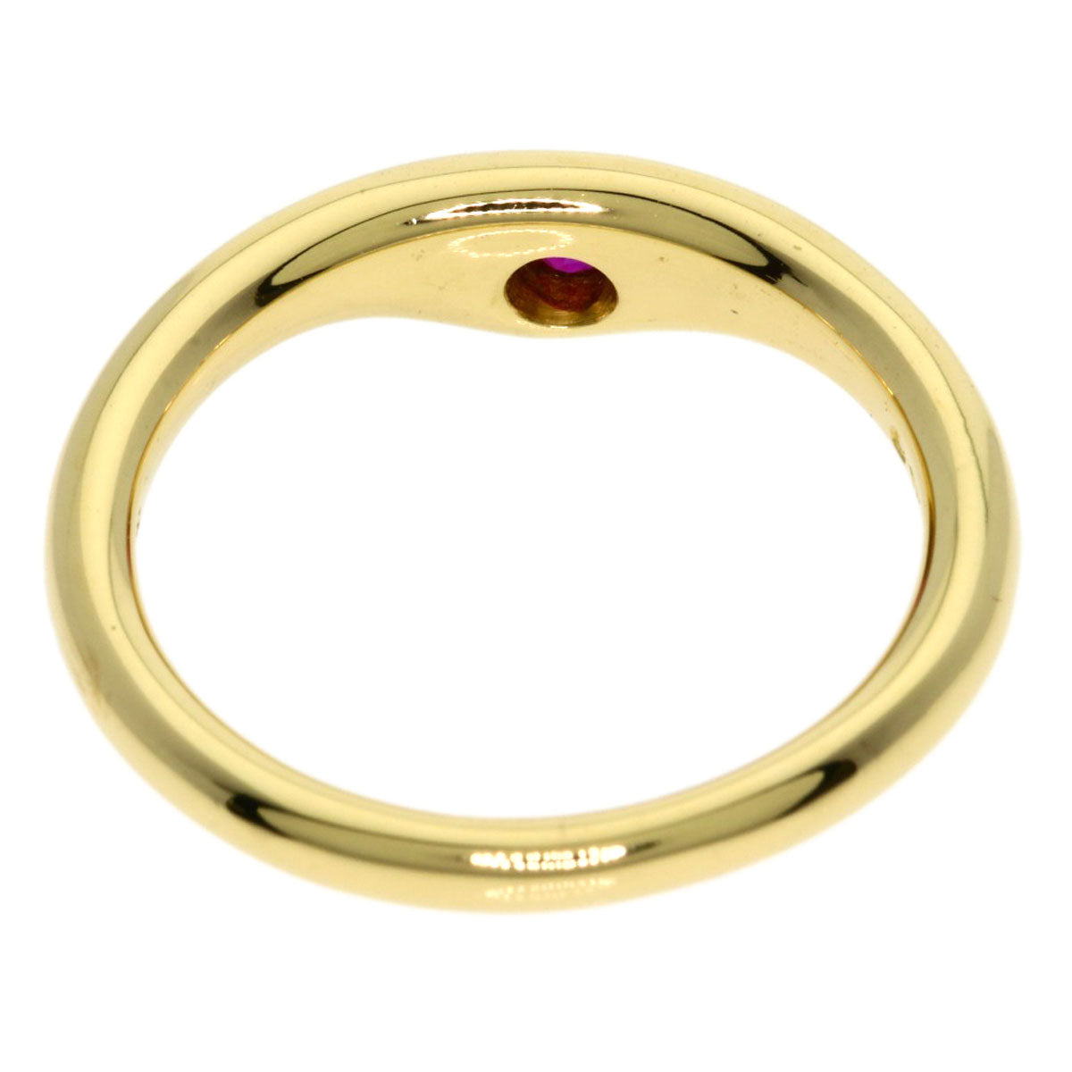 TIFFANY&Co. Ruby Wave Ring K18 Yellow Gold Ladies [Used]