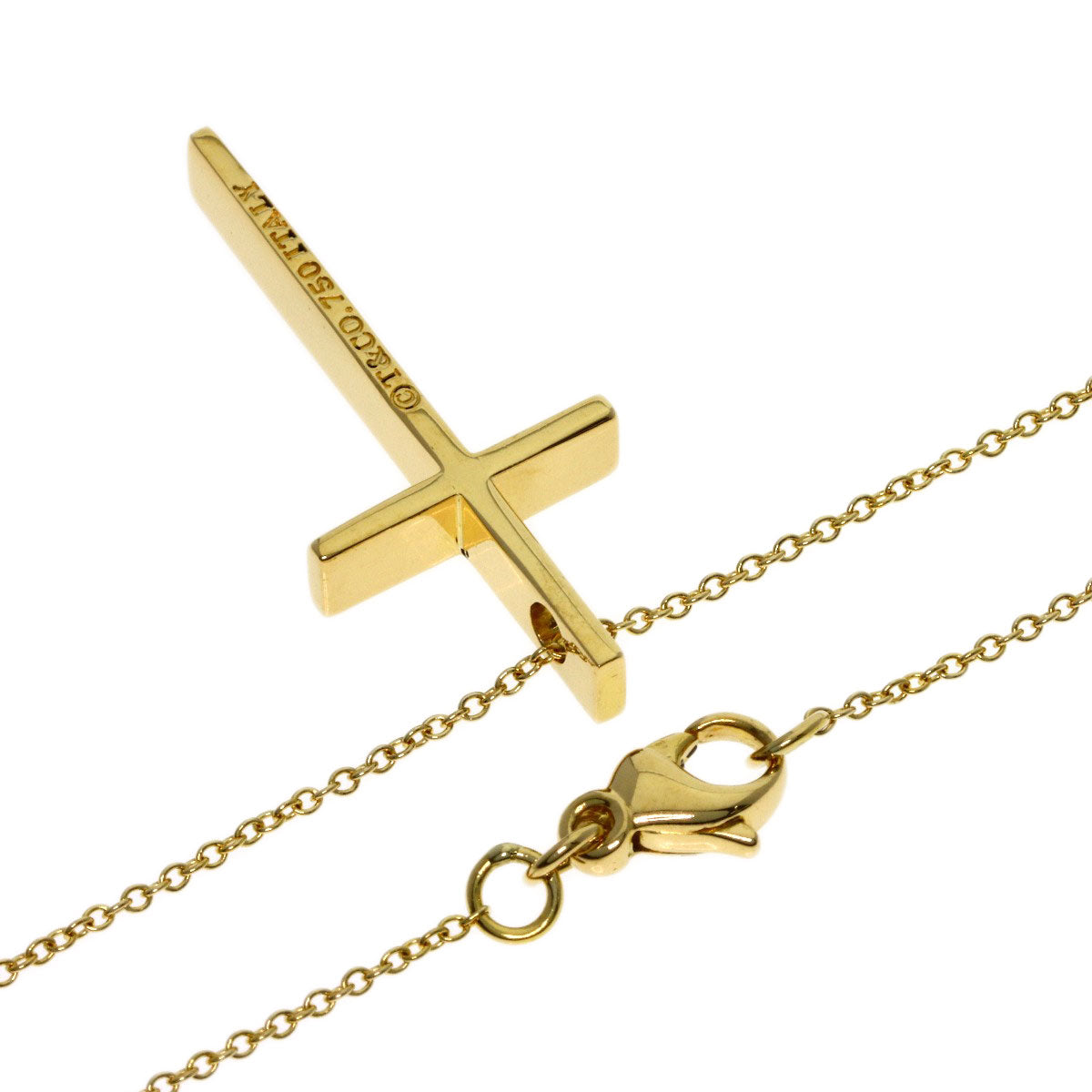 TIFFANY&Co. cross Necklace K18 Yellow Gold Ladies [Used]