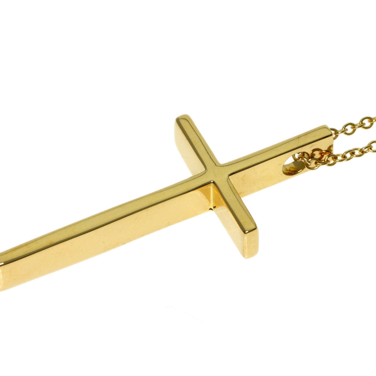TIFFANY&Co. cross Necklace K18 Yellow Gold Ladies [Used]