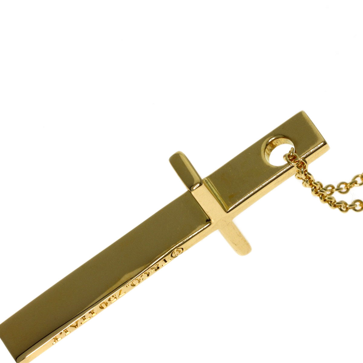 TIFFANY&Co. cross Necklace K18 Yellow Gold Ladies [Used]