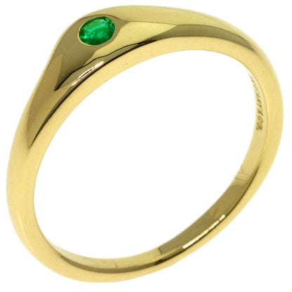 TIFFANY&Co. Curved Band Emerald Ring K18 Yellow Gold Ladies [Used]