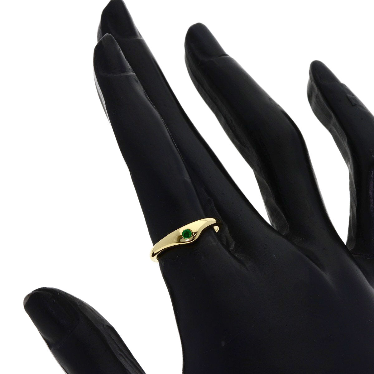 TIFFANY&Co. Curved Band Emerald Ring K18 Yellow Gold Ladies [Used]