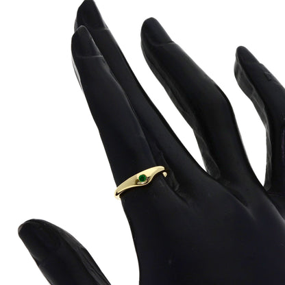 TIFFANY&Co. Curved Band Emerald Ring K18 Yellow Gold Ladies [Used]
