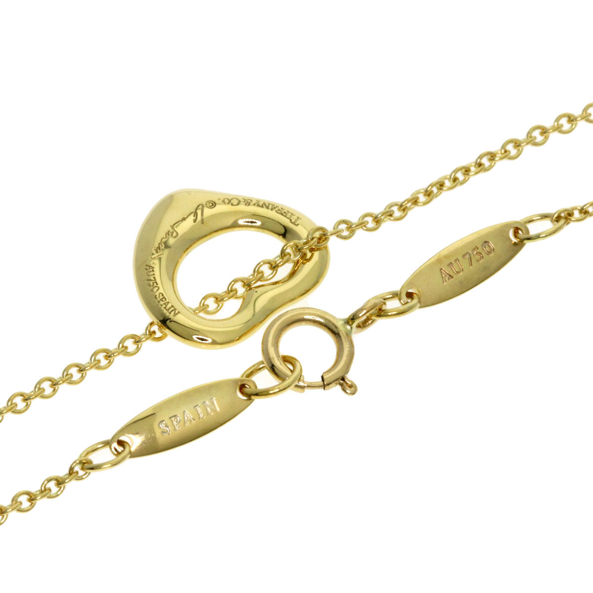TIFFANY&Co. Open heart Necklace K18 Yellow Gold Ladies [Used]