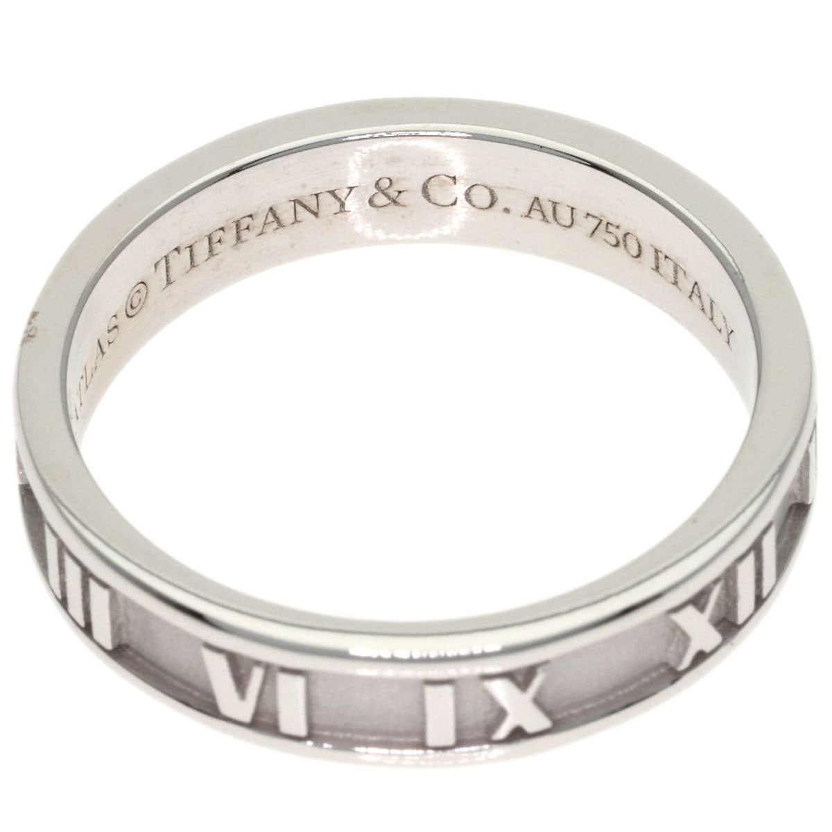 TIFFANY&Co. Atlas Narrow Ring K18 White Gold Ladies [Used]