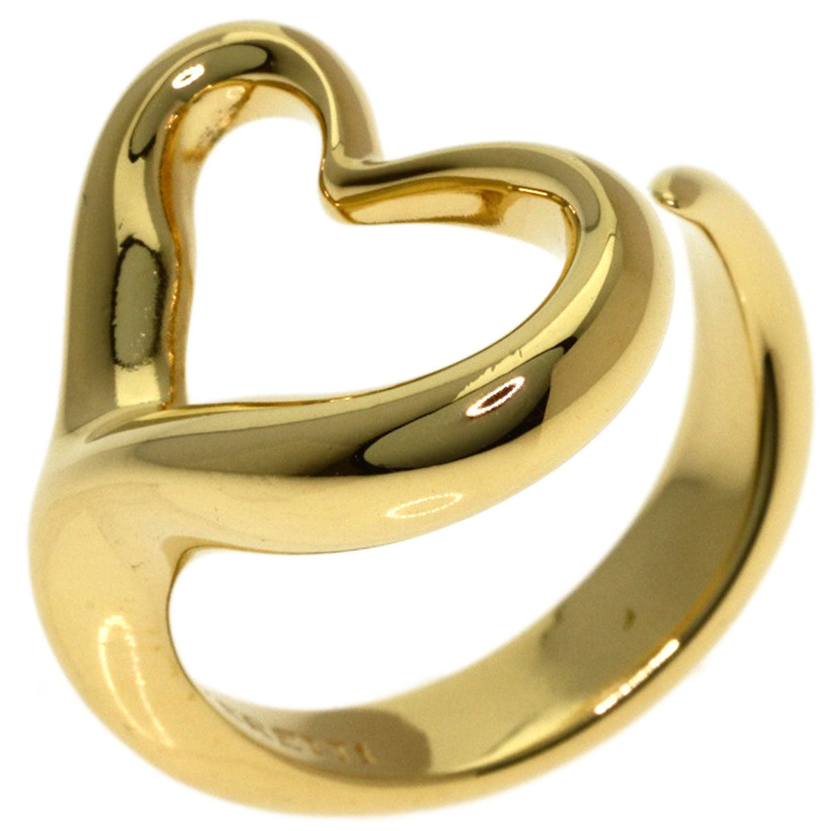 TIFFANY&Co. Open heart Ring K18 Yellow Gold Ladies [Used]