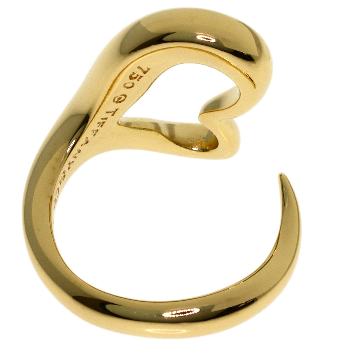 TIFFANY&Co. Open heart Ring K18 Yellow Gold Ladies [Used]